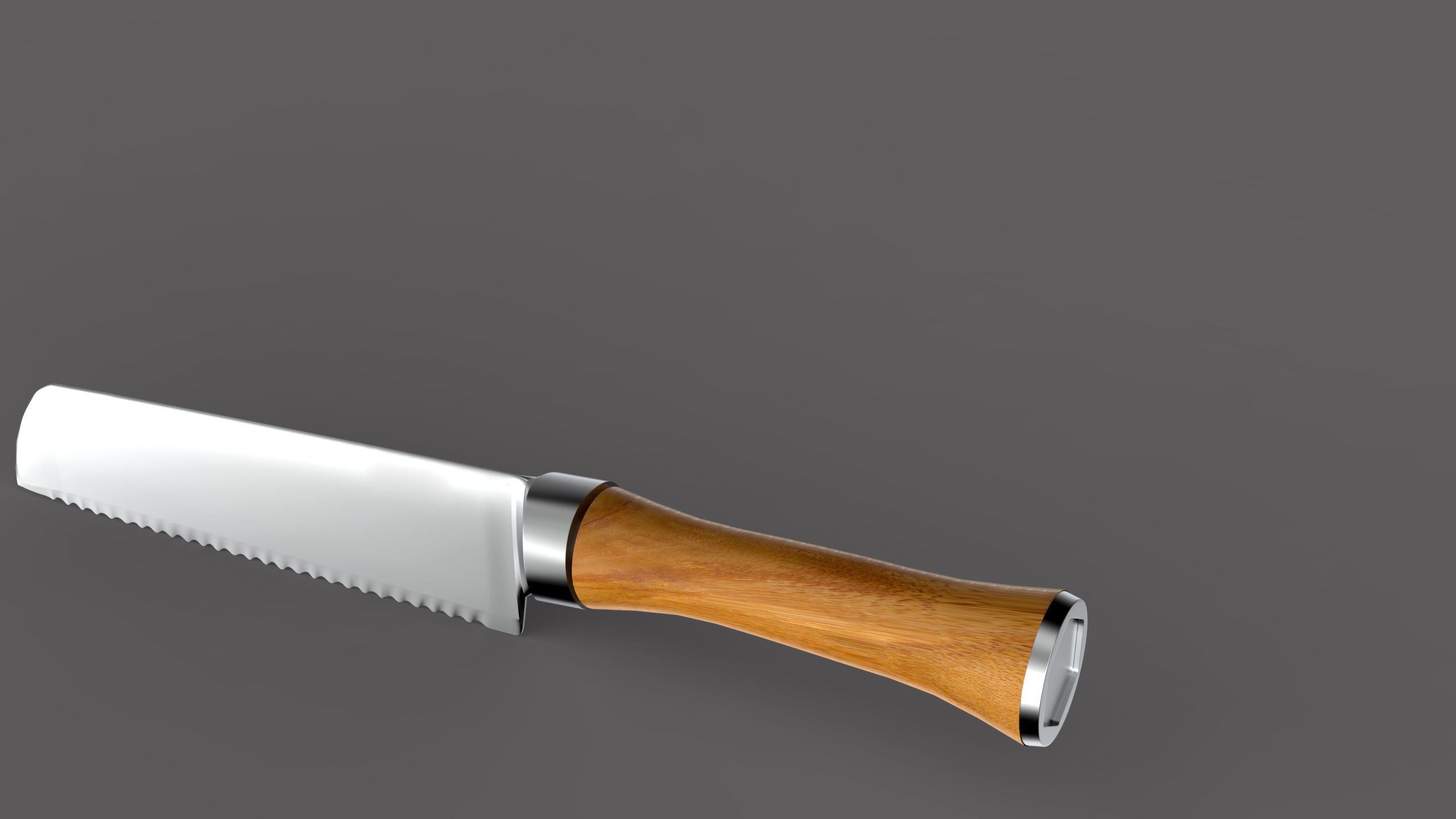 knife kitchen Low-poly 3D model_1