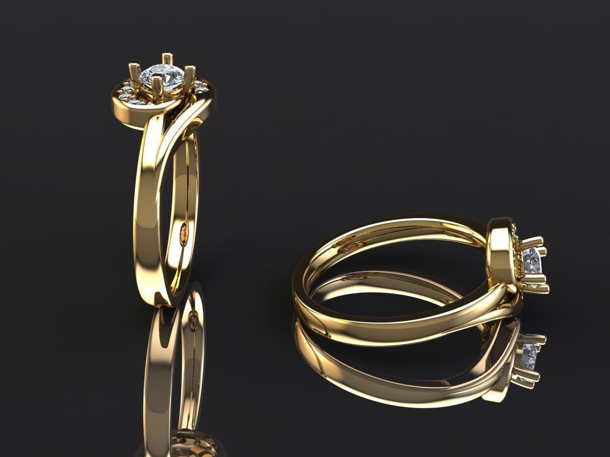 Your Custom Solitaire woman Ring  3D model_2