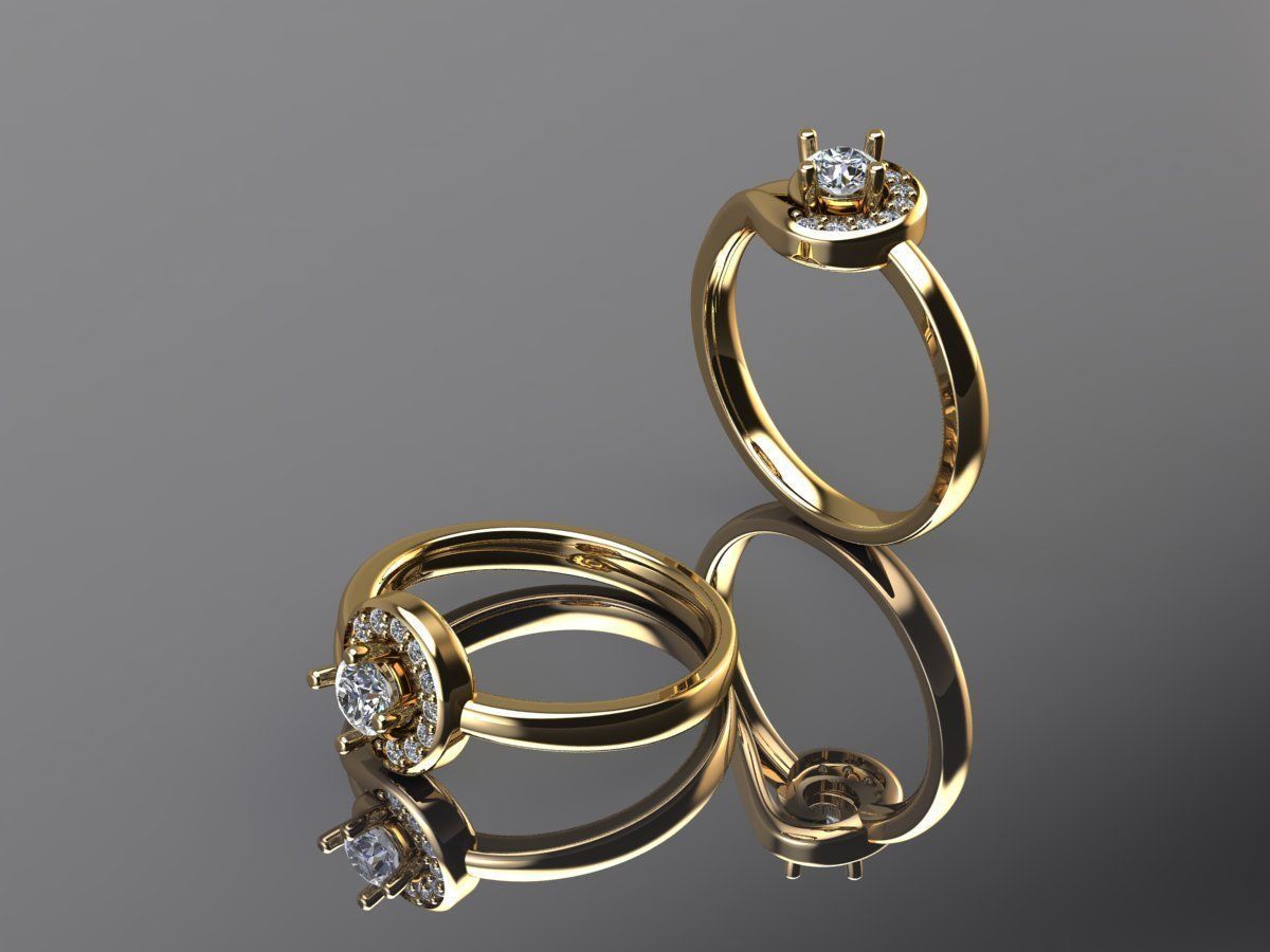 Your Custom Solitaire woman Ring  3D model_4