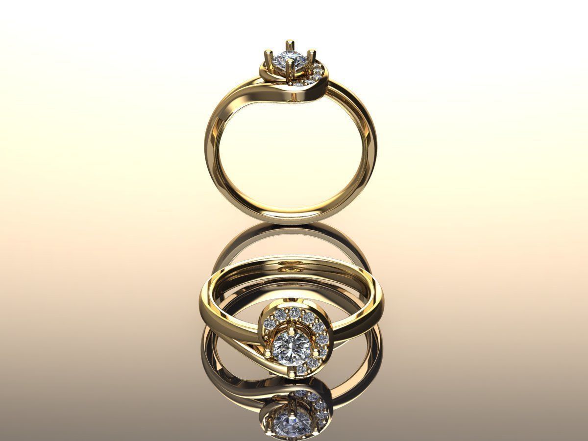 Your Custom Solitaire woman Ring  3D model_3