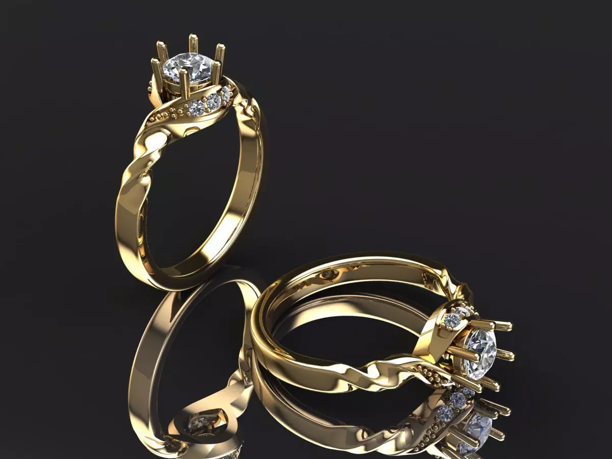  Your Custom Solitaire woman Ring  3D model_0