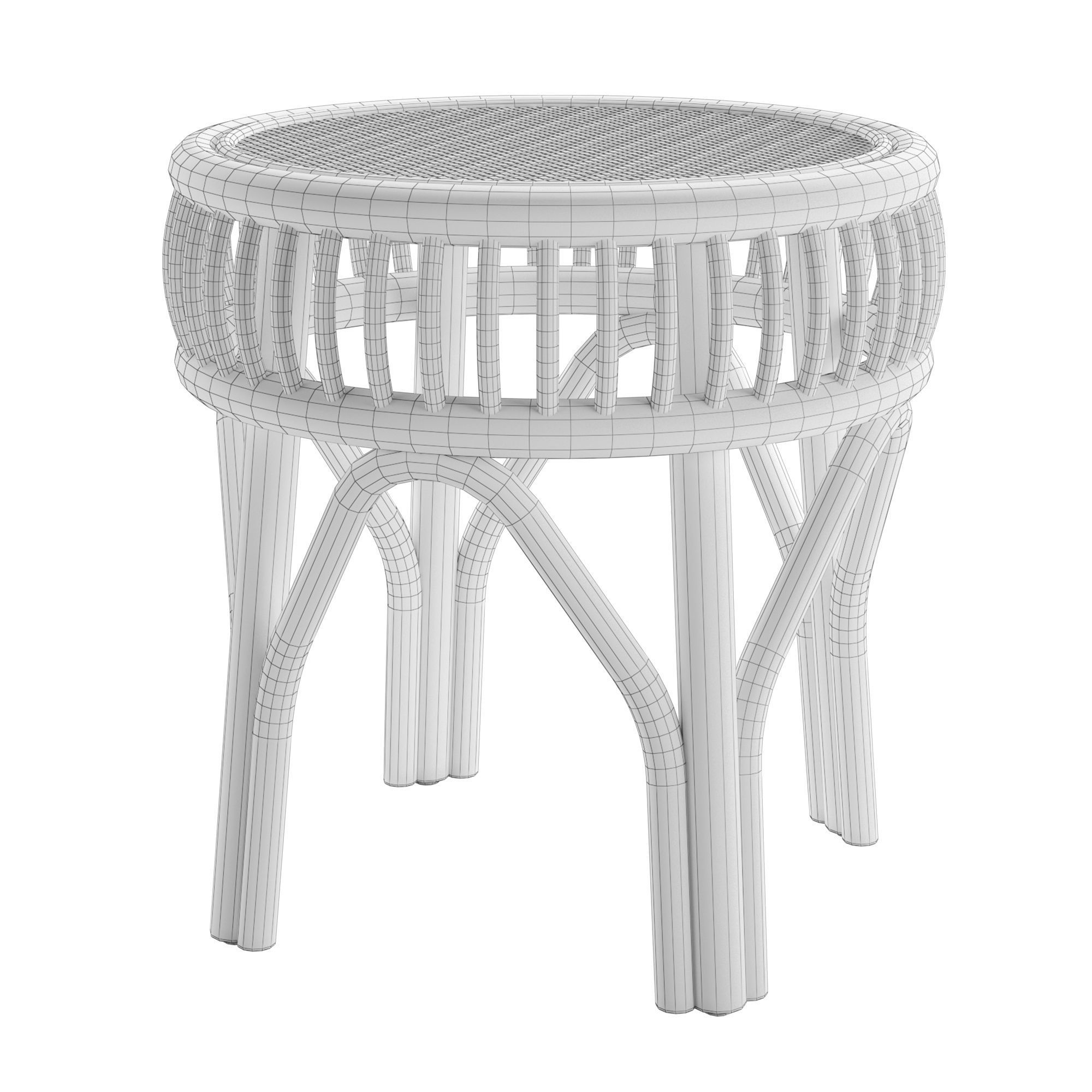 Zita rattan nightstand 3D model_2