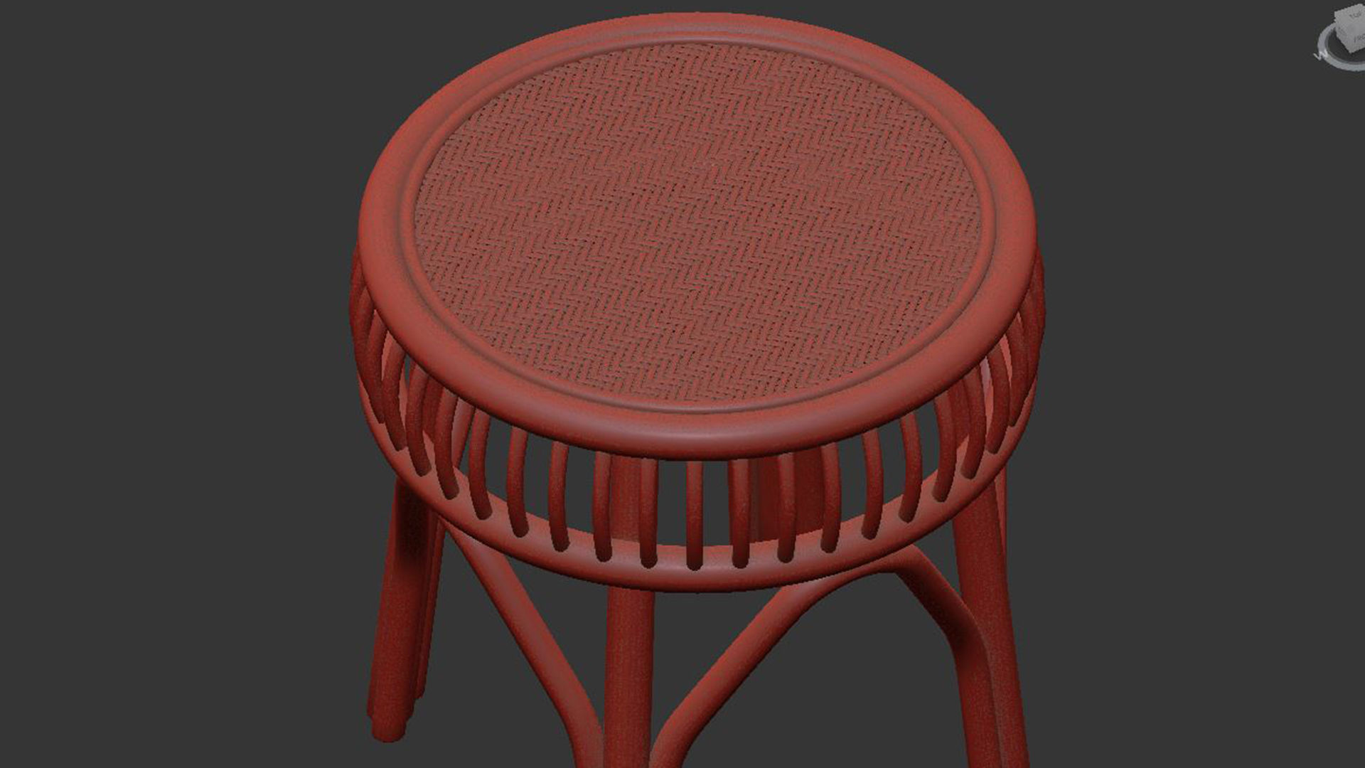 Zita rattan nightstand 3D model_4