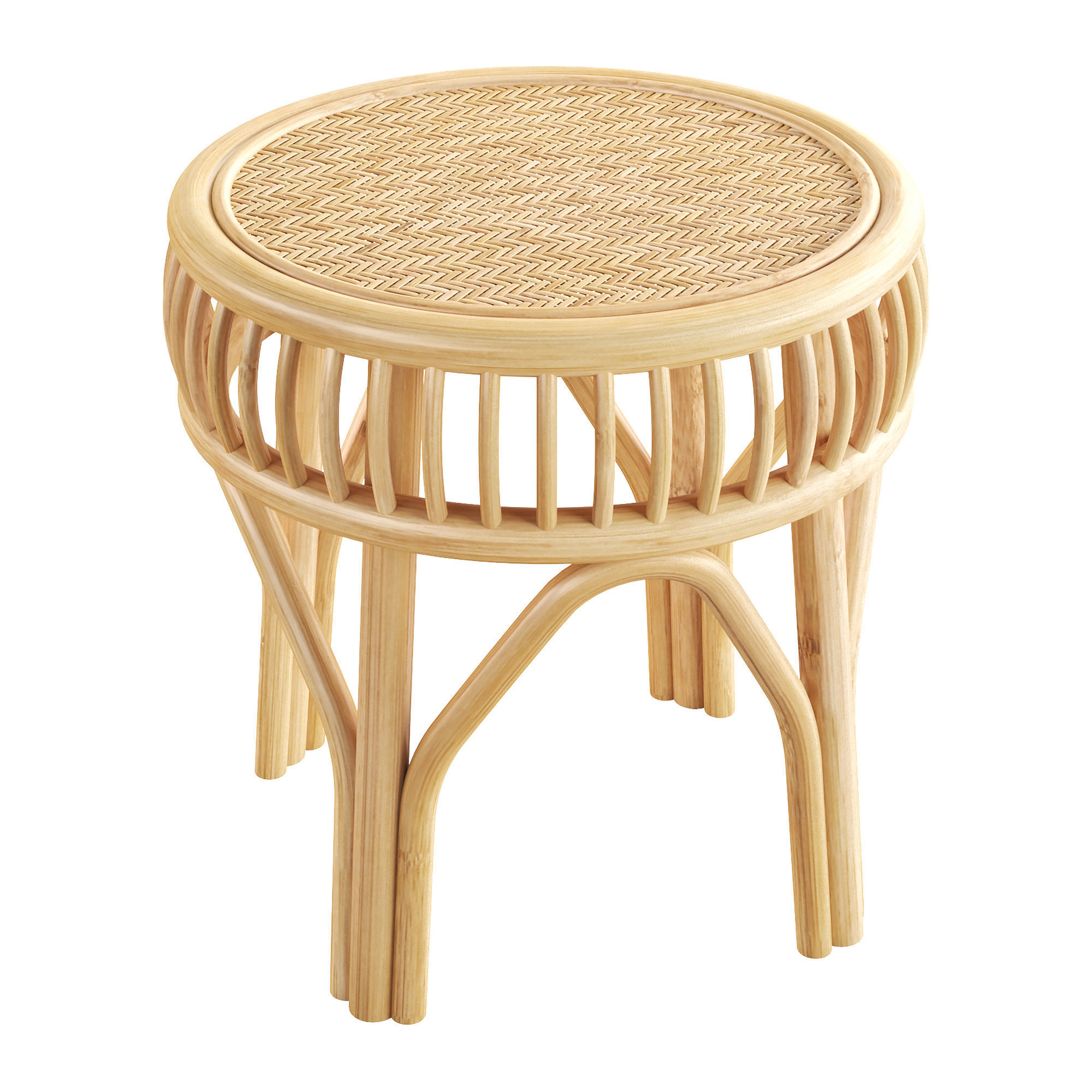 Zita rattan nightstand 3D model_1