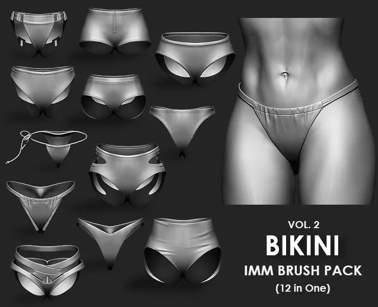 Bikini IMM Brush Pack 12 in One Vol 2 3D model_0