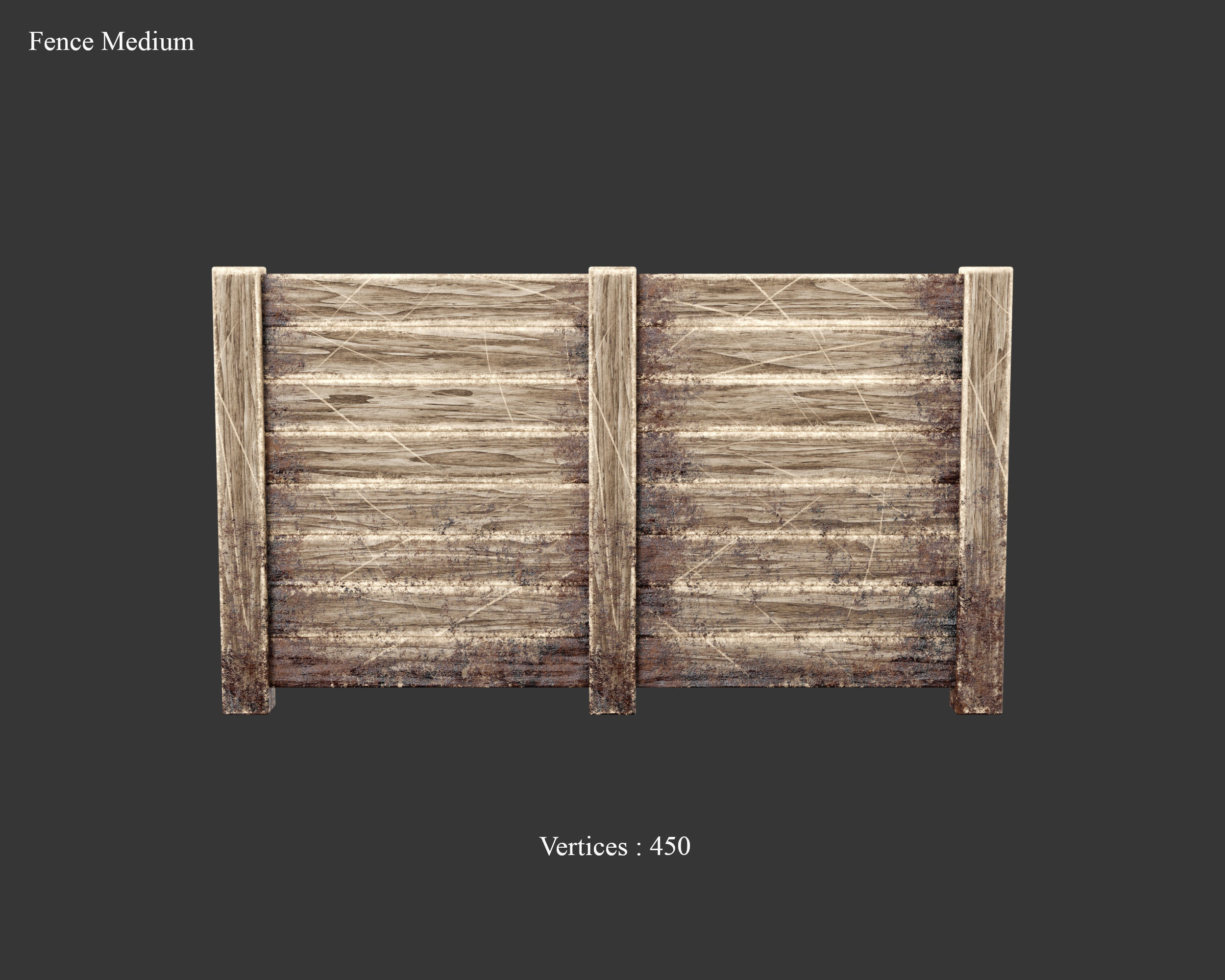 Medieval Defense Wood Fences Low-poly 3D model_9