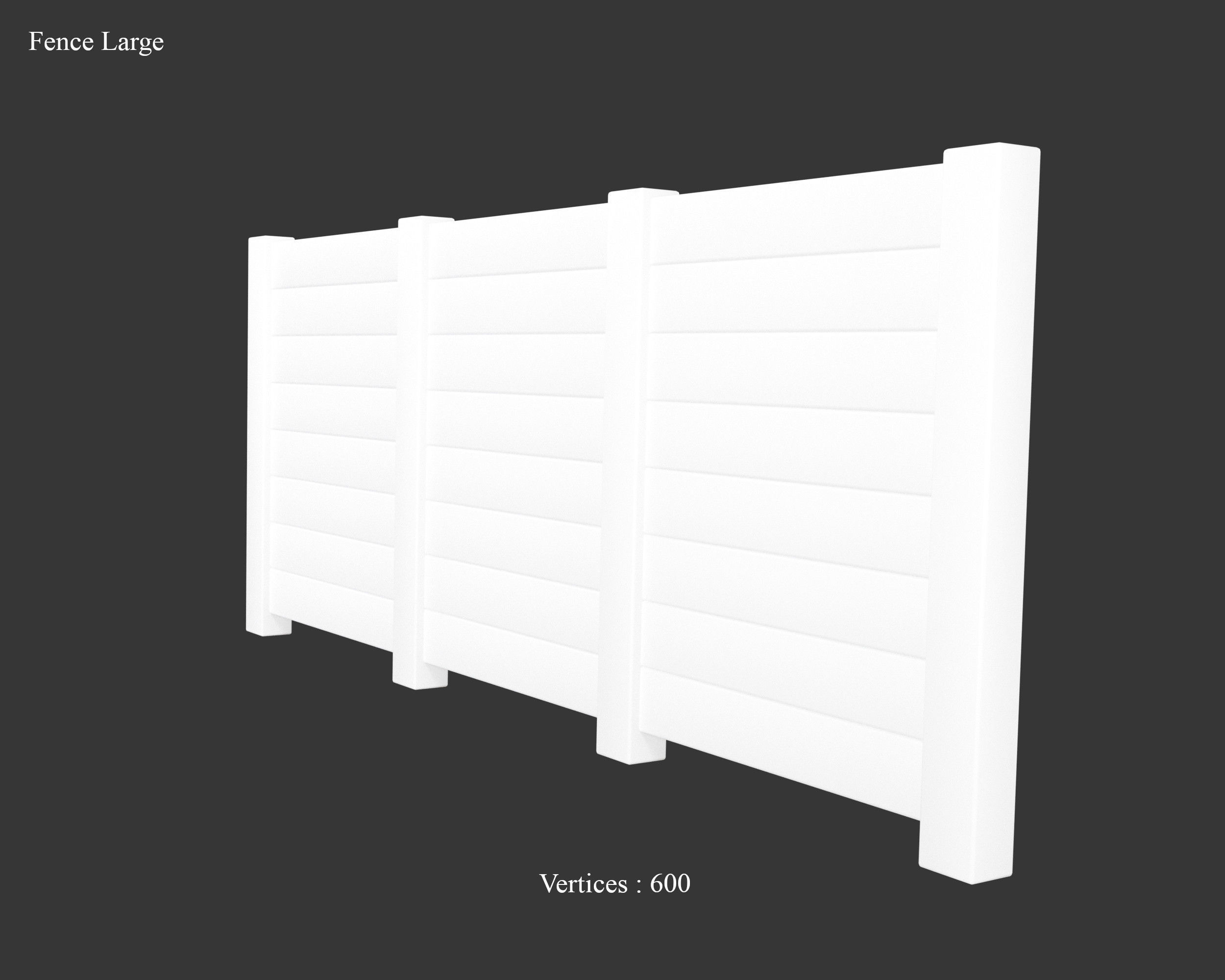 Medieval Defense Wood Fences Low-poly 3D model_7