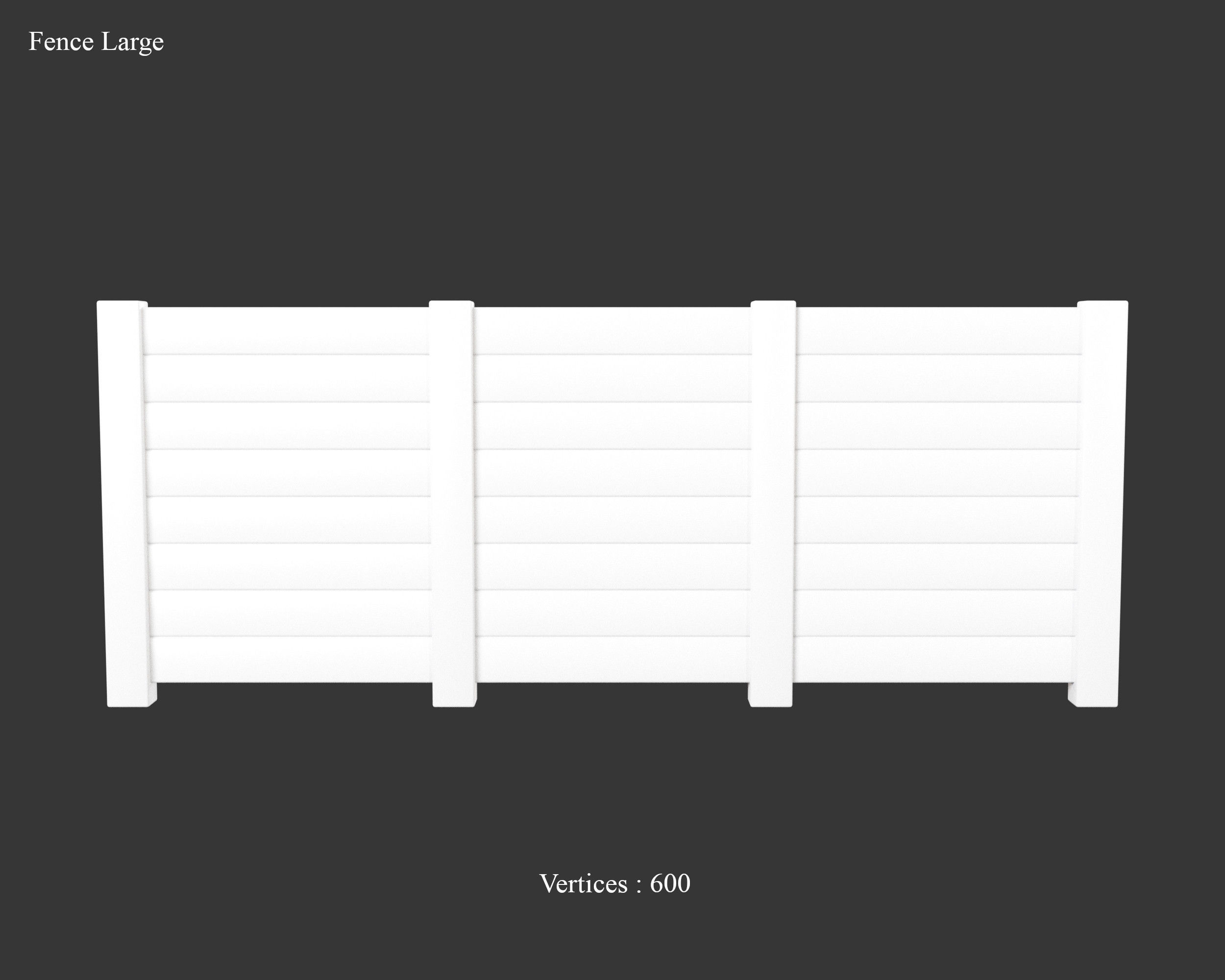 Medieval Defense Wood Fences Low-poly 3D model_4