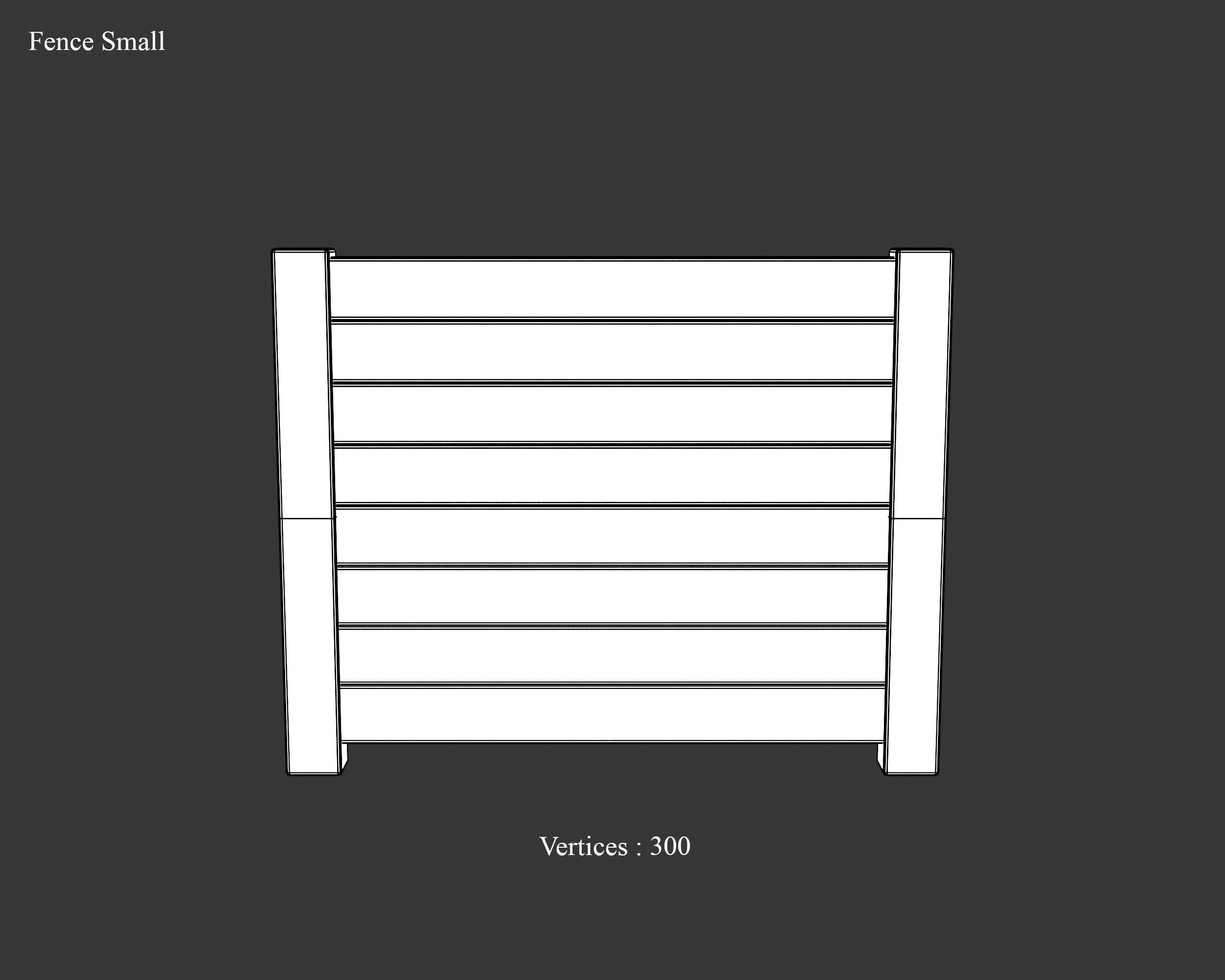 Medieval Defense Wood Fences Low-poly 3D model_17