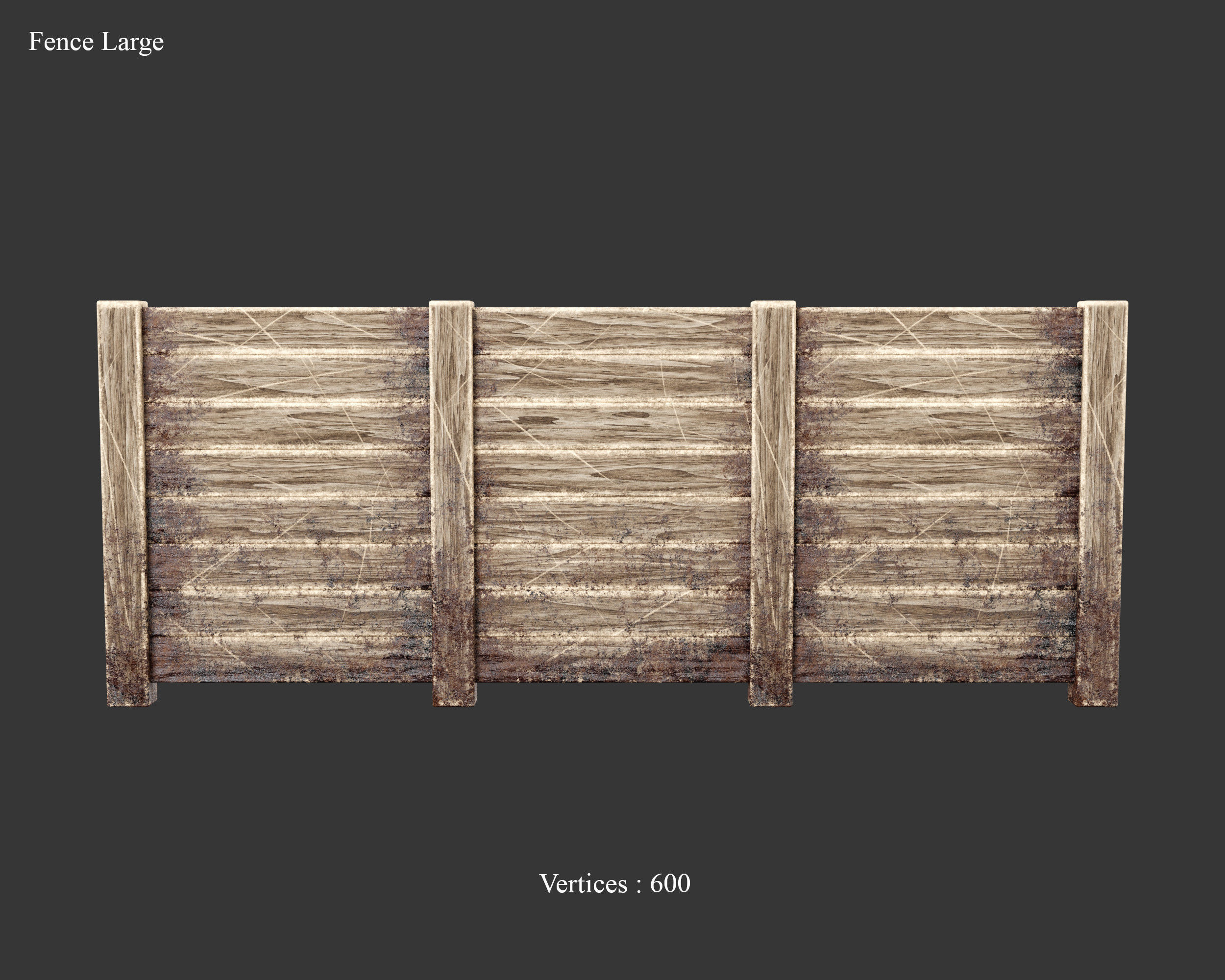 Medieval Defense Wood Fences Low-poly 3D model_3