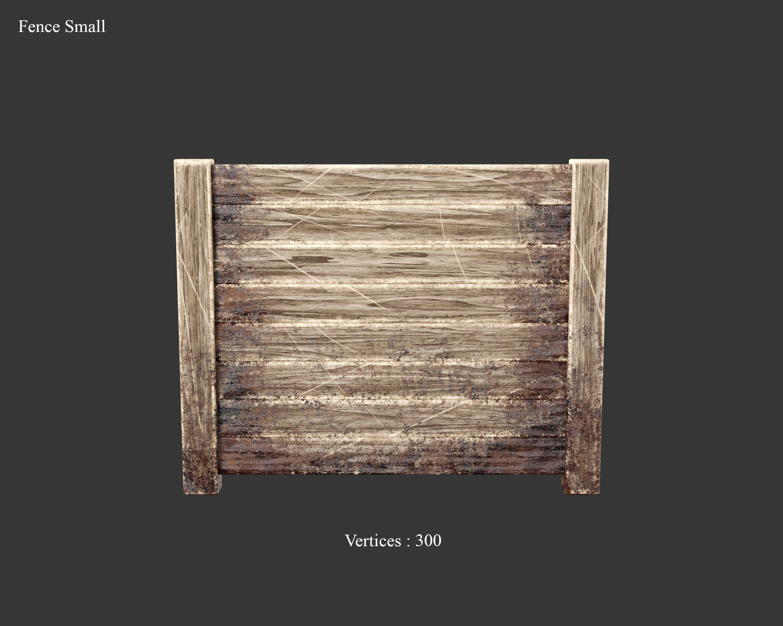 Medieval Defense Wood Fences Low-poly 3D model_15