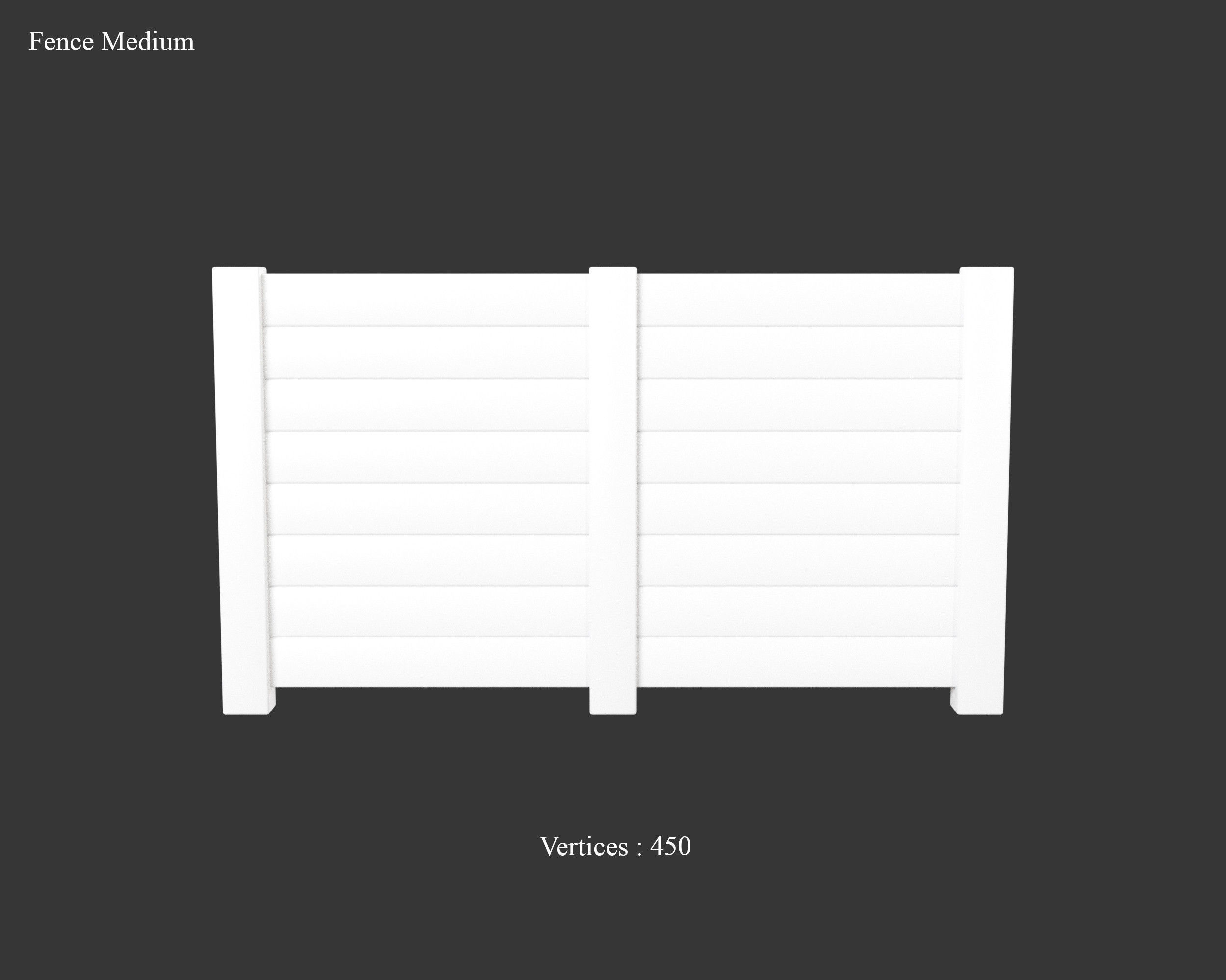 Medieval Defense Wood Fences Low-poly 3D model_10