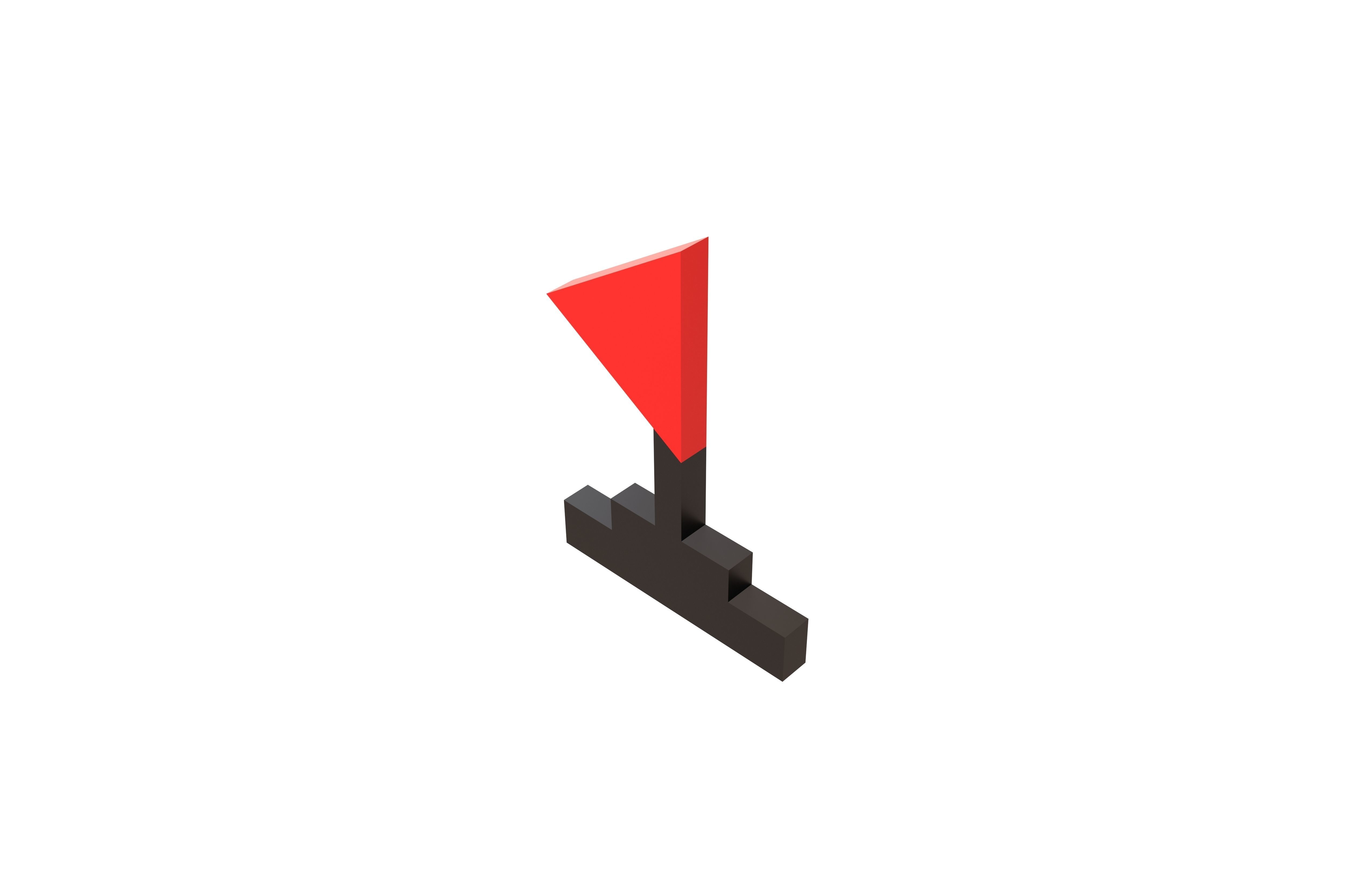 Minesweeper Flag Icon v1 001 Low-poly 3D model_2