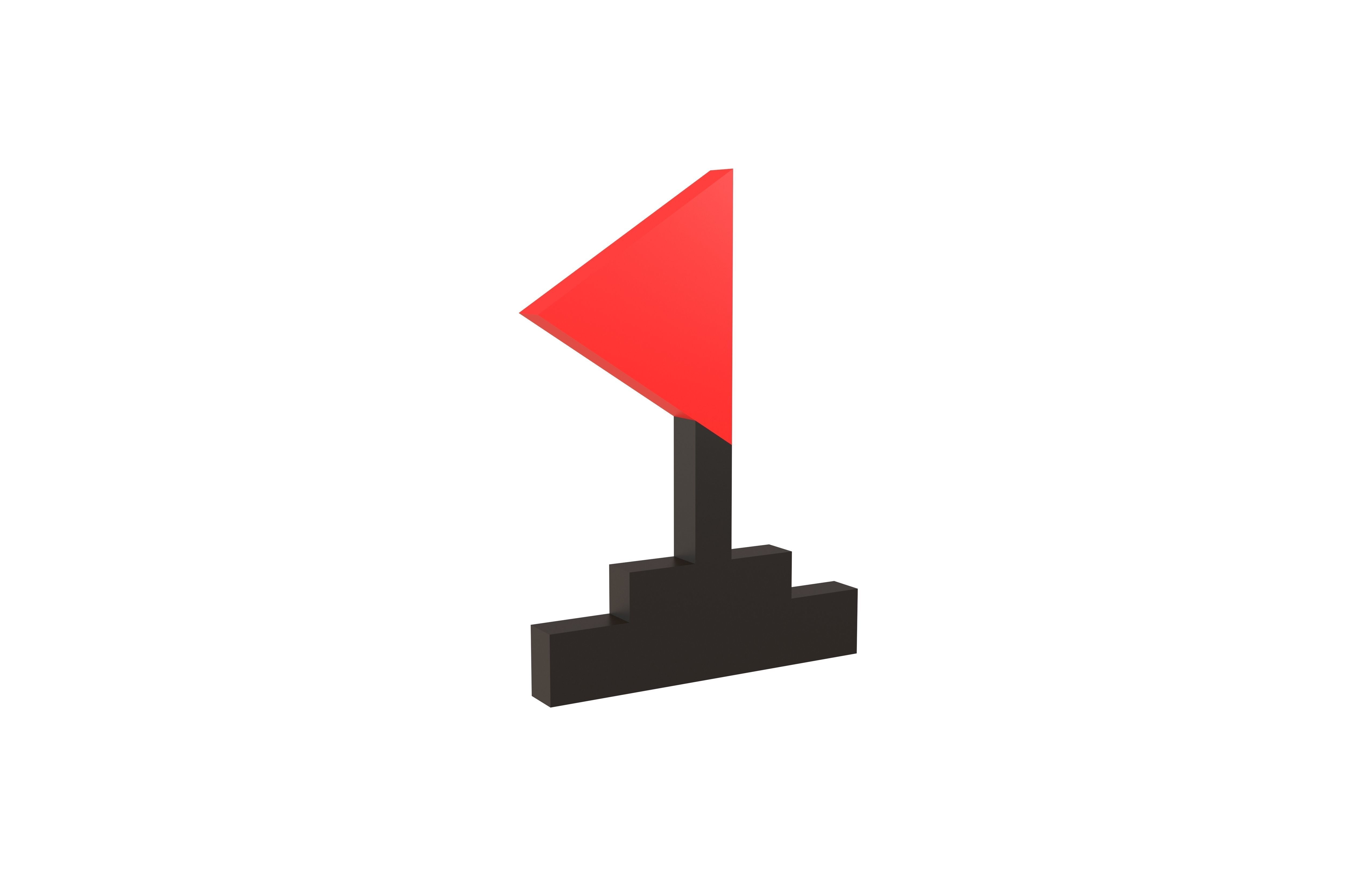 Minesweeper Flag Icon v1 001 Low-poly 3D model_1