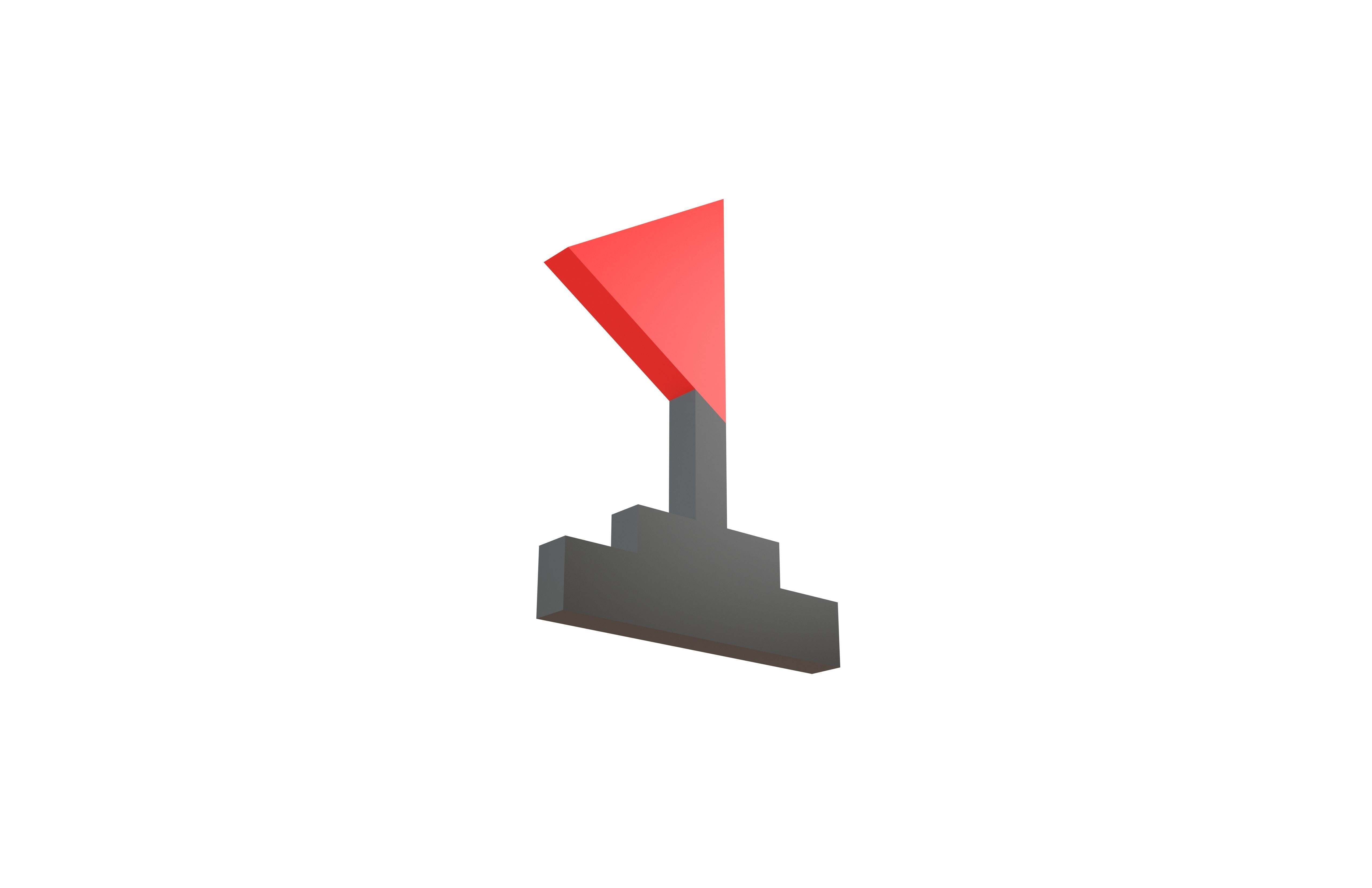 Minesweeper Flag Icon v1 001 Low-poly 3D model_3