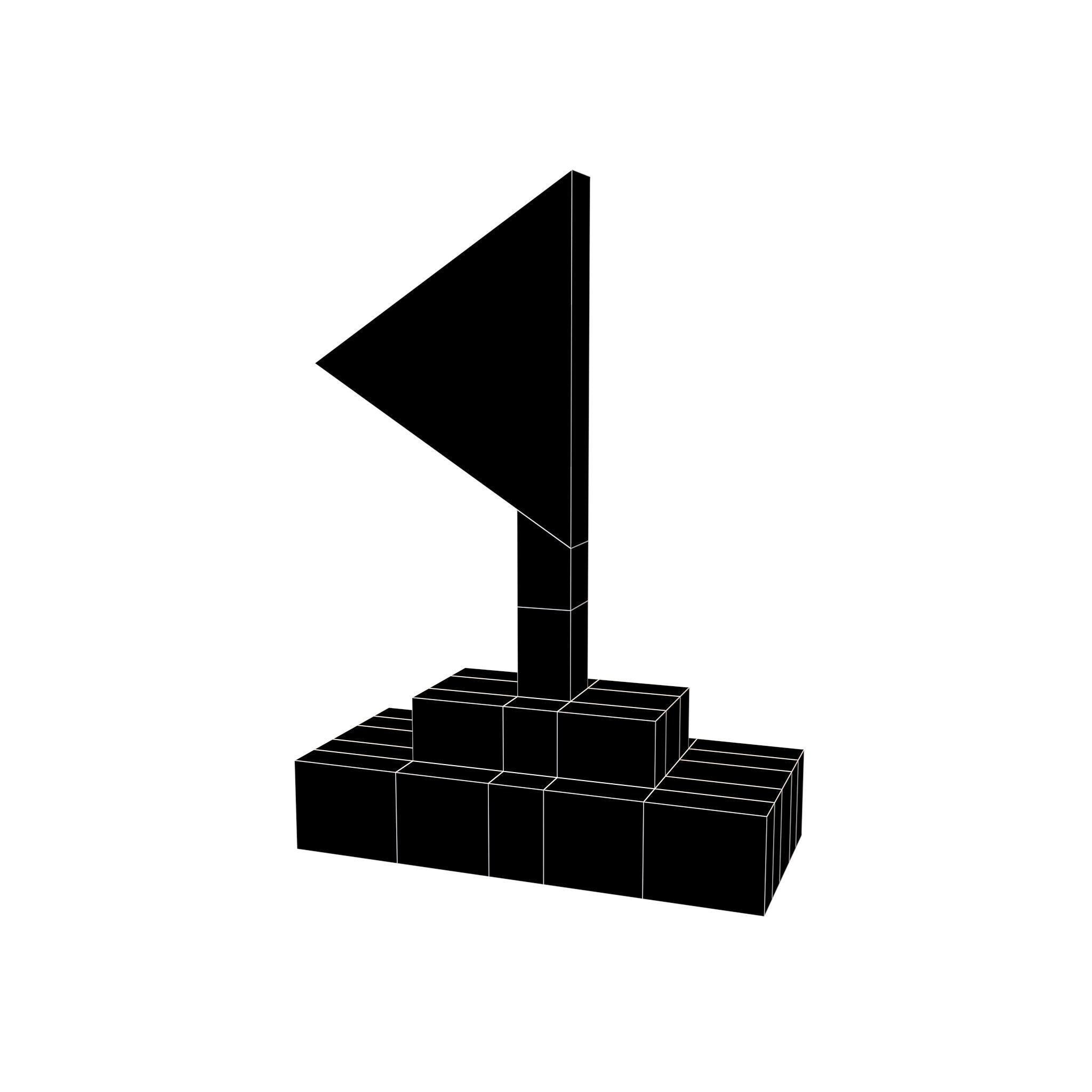 Minesweeper Flag Icon v2 001 Low-poly 3D model_6