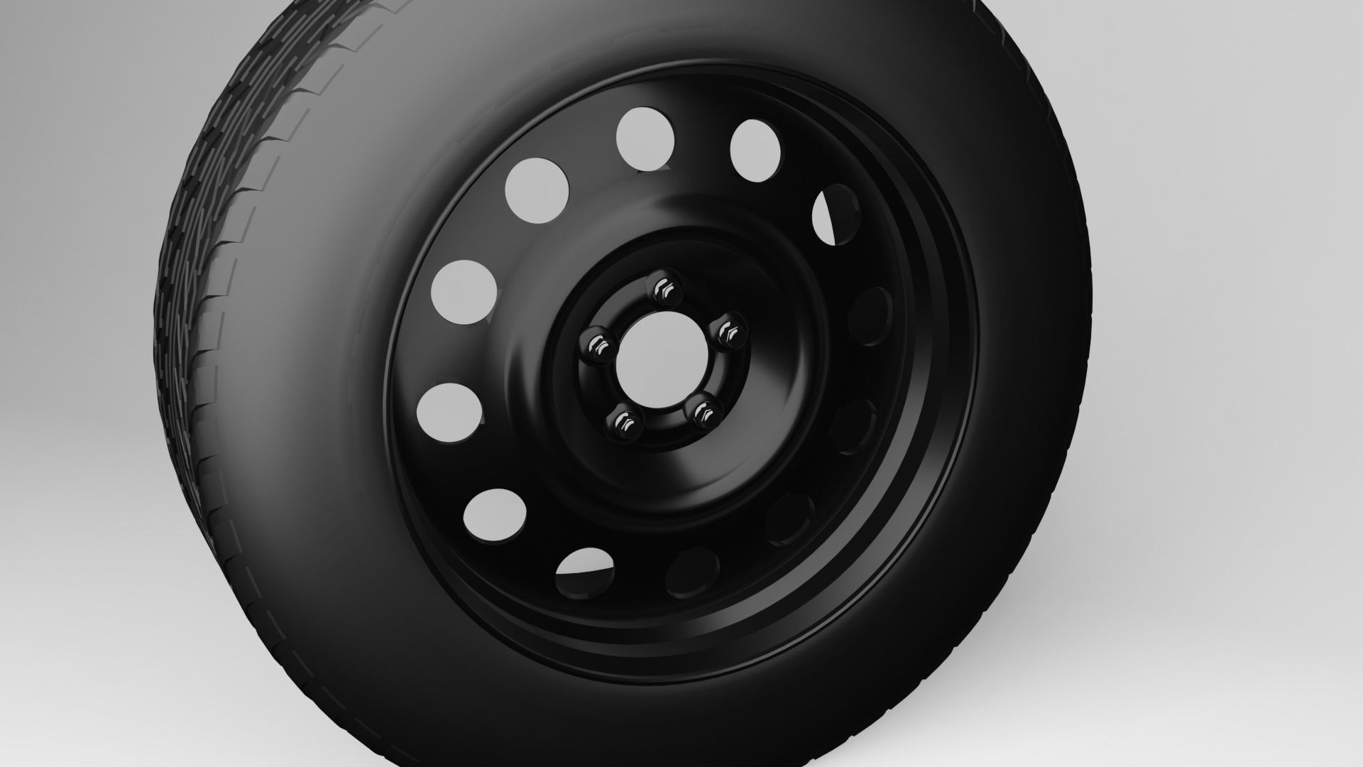 Steel Wheel 3D model_2