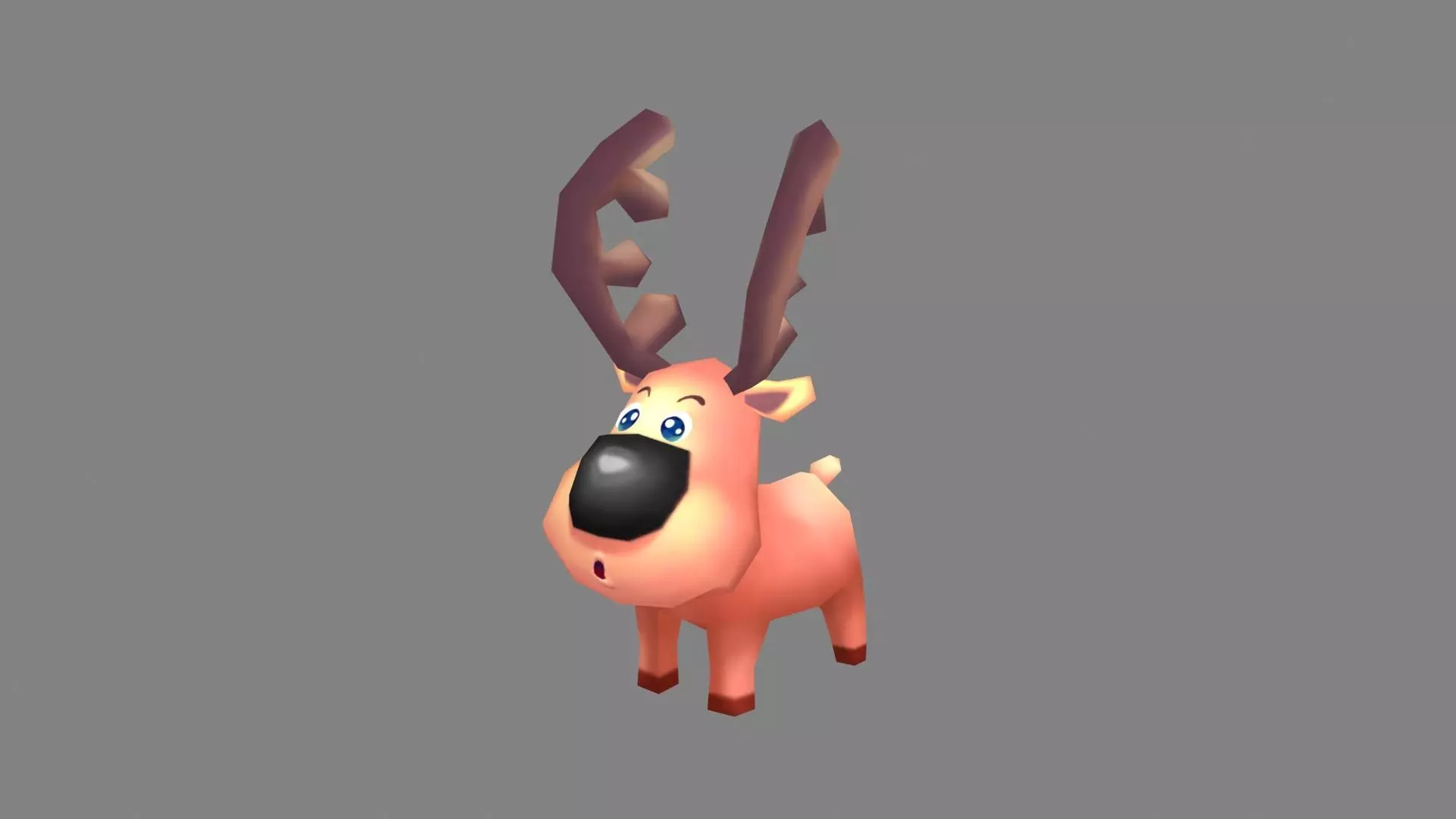 Cartoon Elk Low-poly 3D model