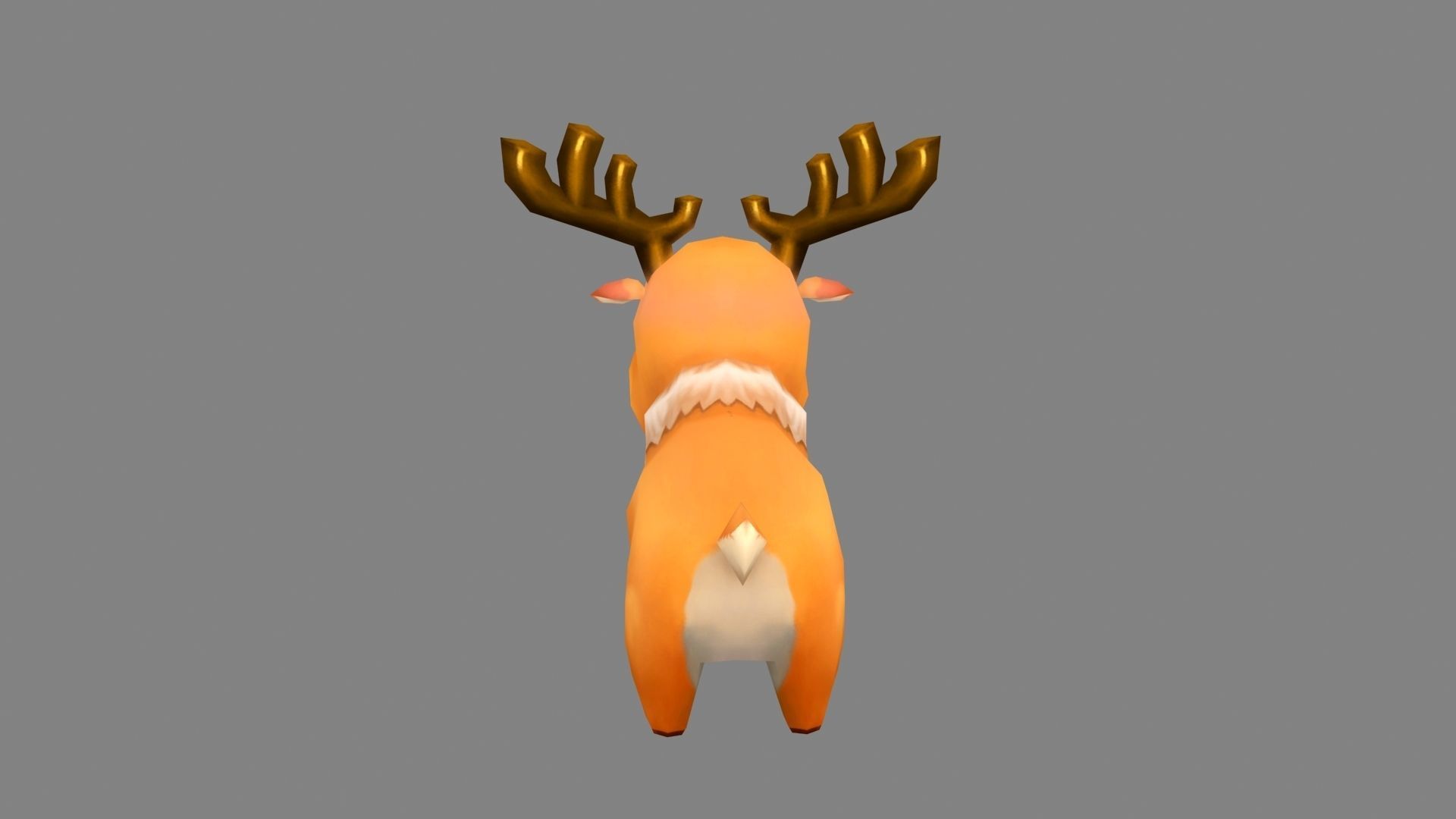 Cartoon Elk - runny deer Low-poly 3D model_3
