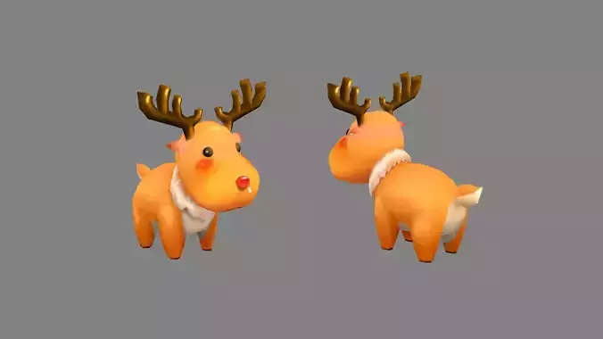 Cartoon Elk - runny deer
