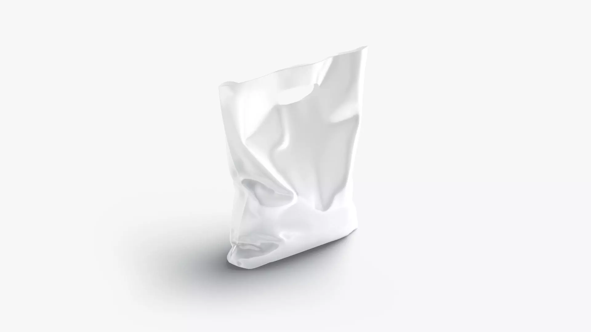 Die-cut plastic bag stand Low-poly 3D model