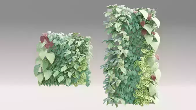 Tropical Vertical Garden Green Wall 3D model