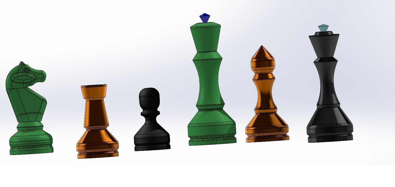 chess figures 3D print model_1