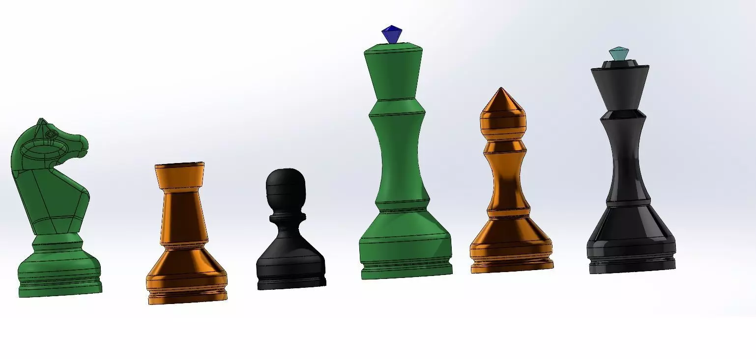 chess figures 3D print model_0
