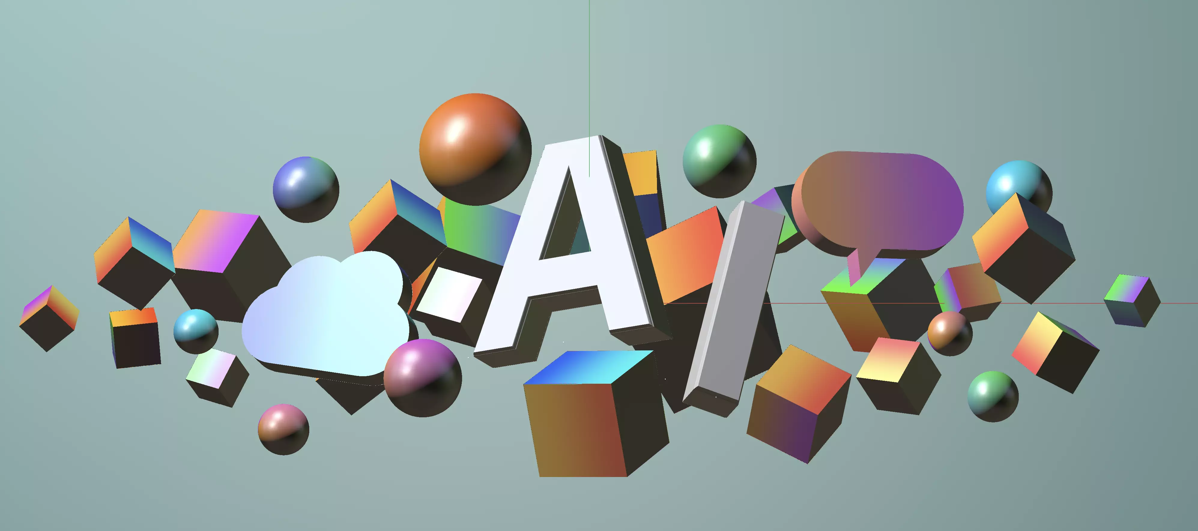 ai cube clowd Free 3D model
