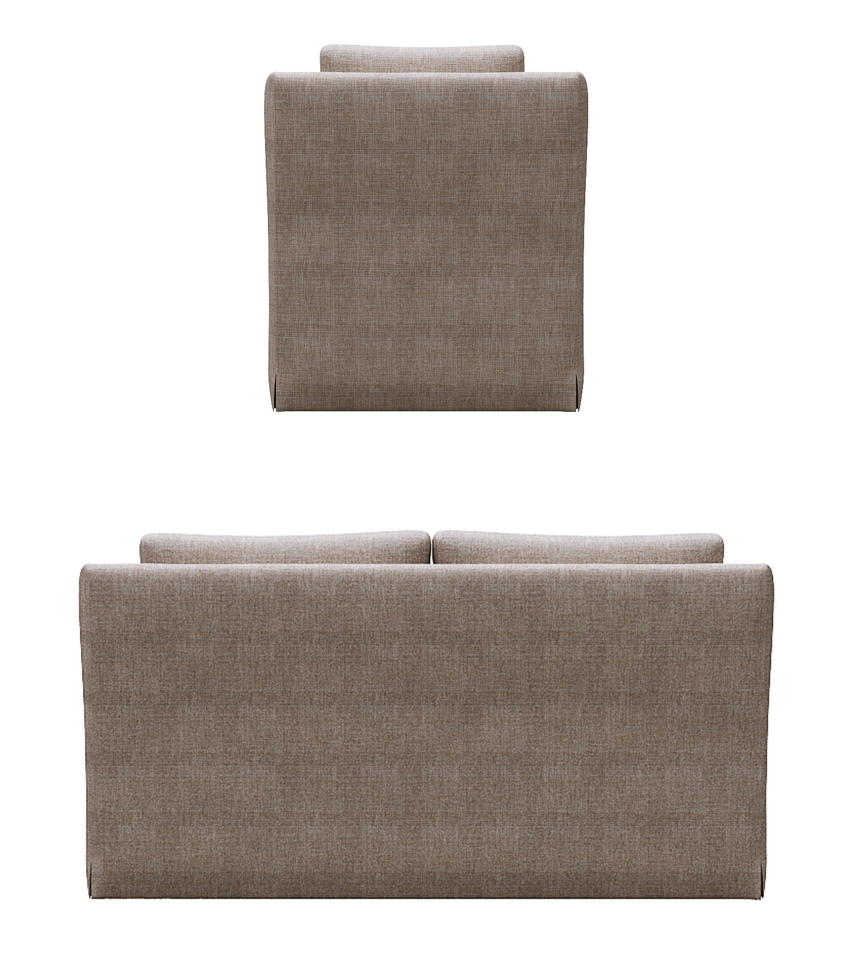 Sofa set Low-poly 3D model_5