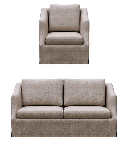 Sofa set Low-poly 3D model