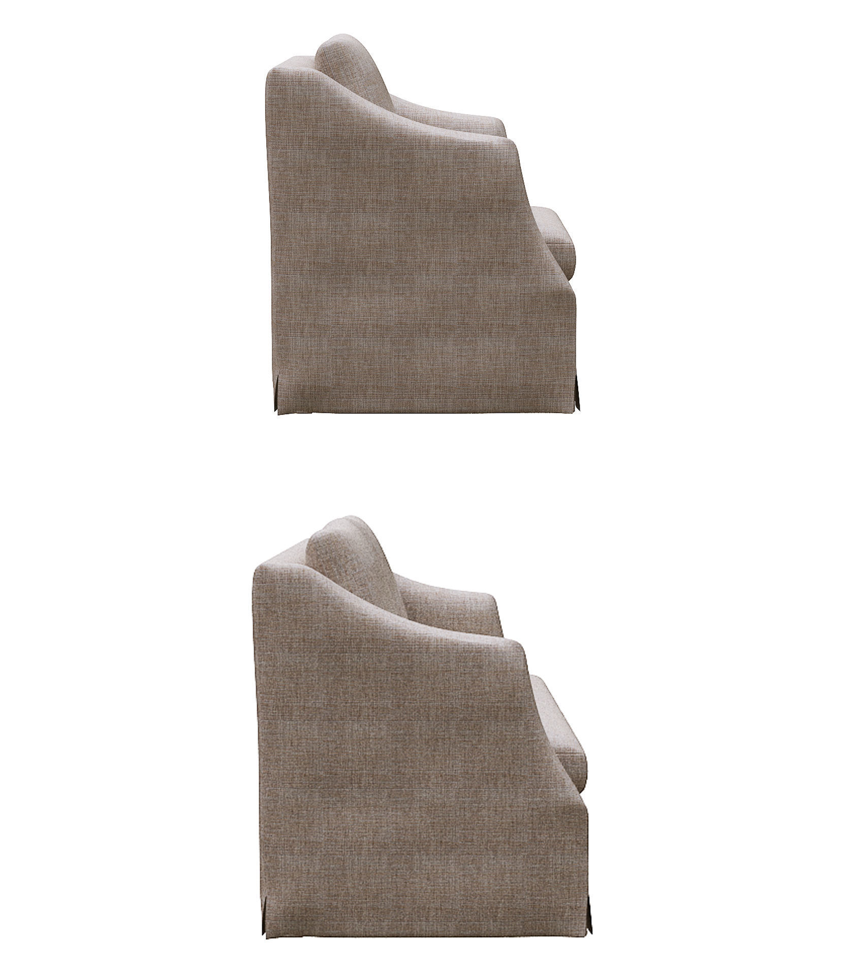 Sofa set Low-poly 3D model_3