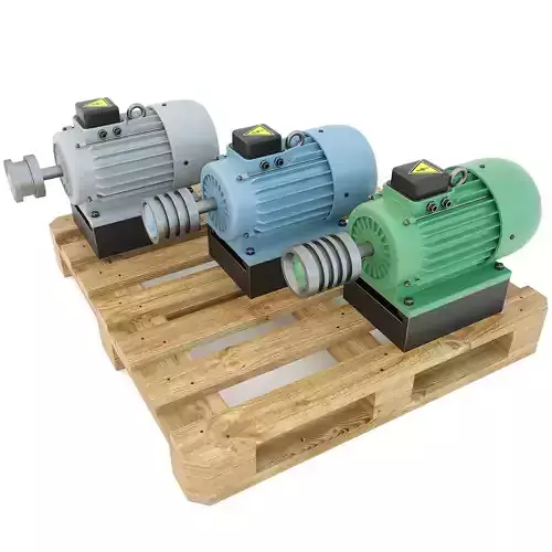 Electric motor - Wooden pallet 3D model