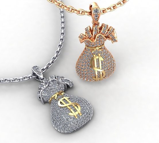 Diamond money bag 3D print model