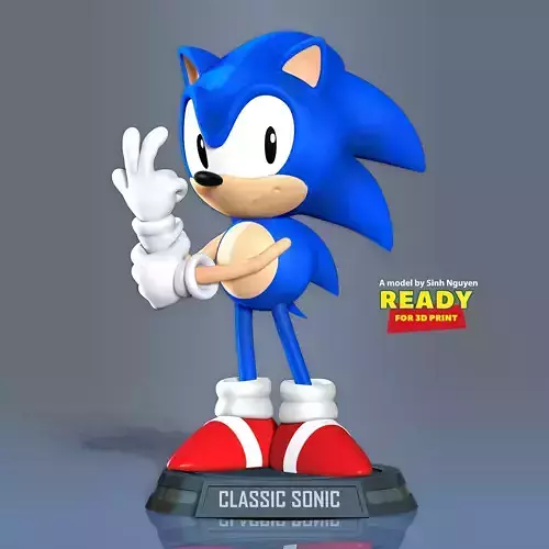 Classic Sonic the hedgehog 3D print model
