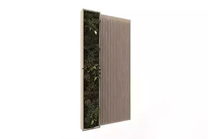 Vertical Garden with Timber Strips Wall Panel