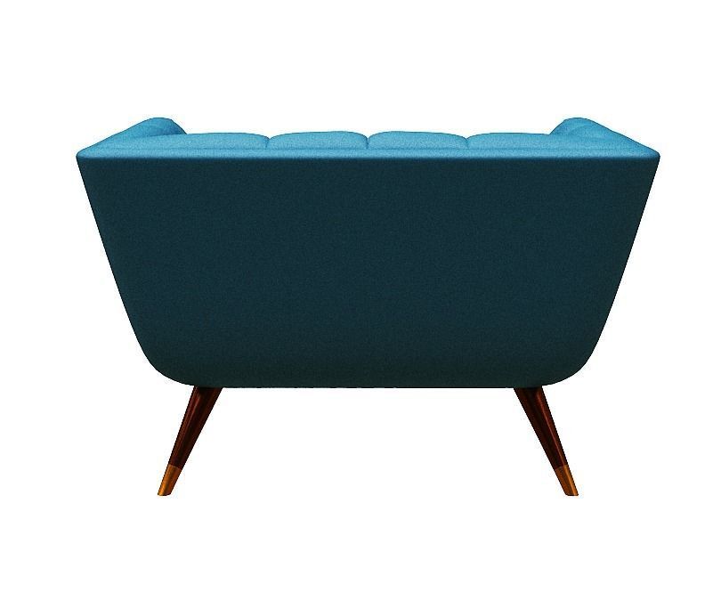 Armchair modern upholstered with wooden legs Low-poly 3D model_5