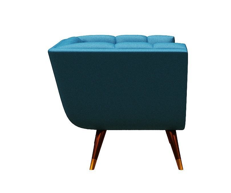 Armchair modern upholstered with wooden legs Low-poly 3D model_3