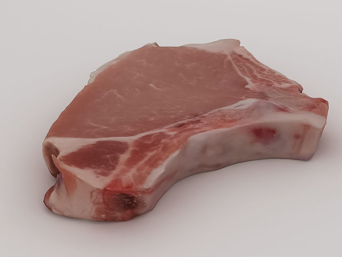 Steak pork chop 3D model 3