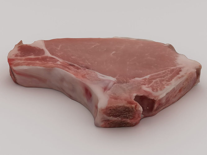 Steak pork chop 3D model 2