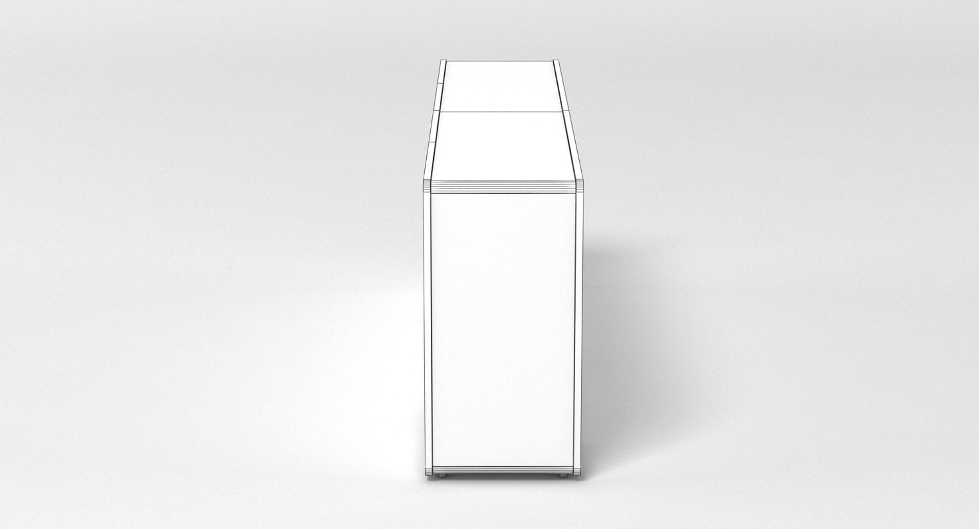 Sideboard wooden cabinet with two doors 3D model_9