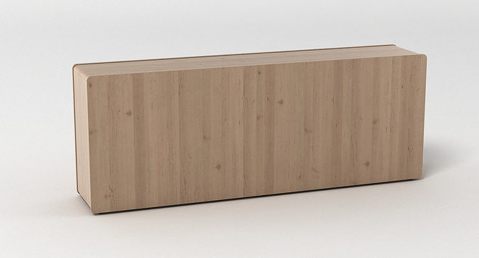 Sideboard wooden cabinet with two doors 3D model 5