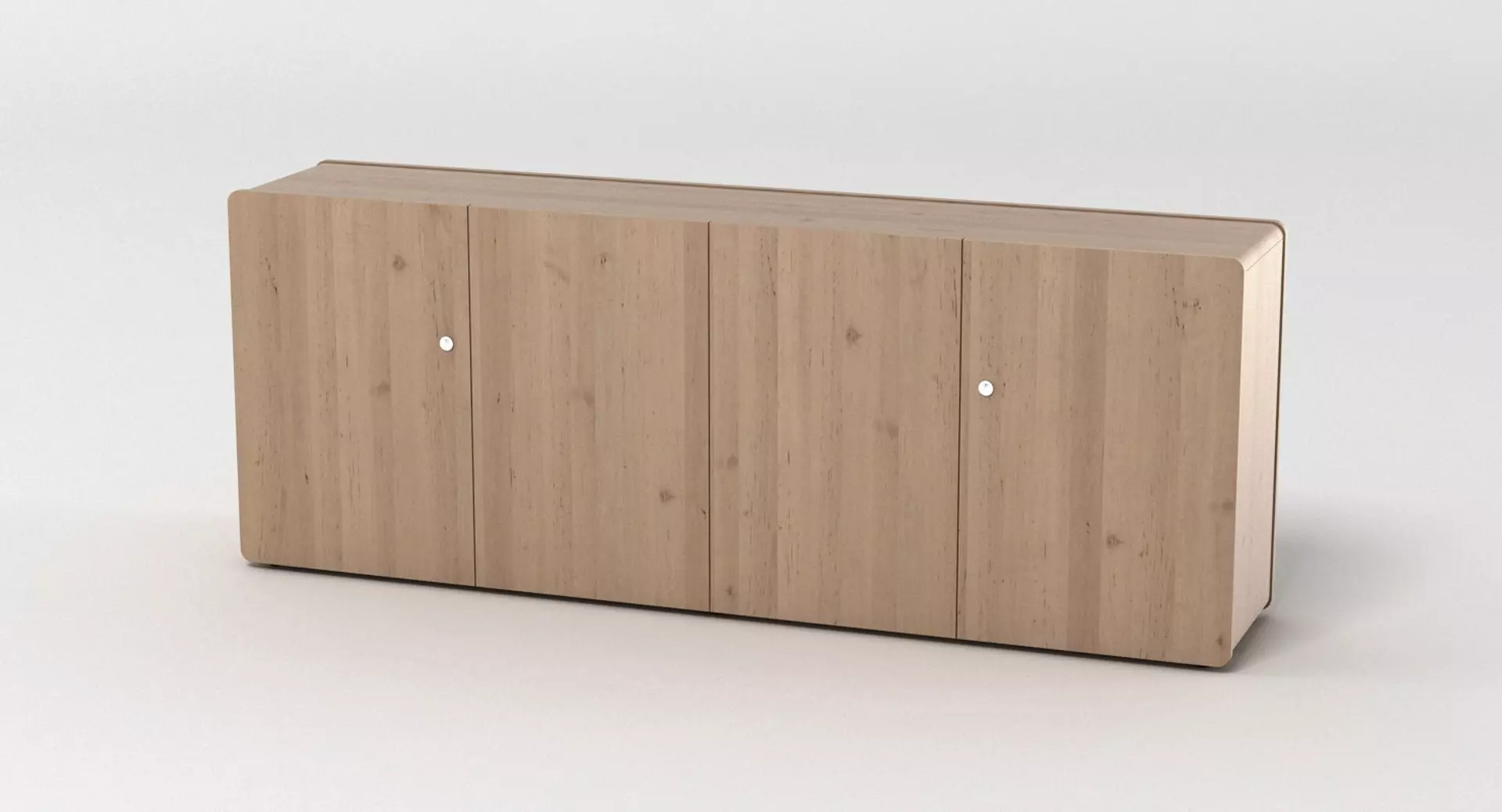 Sideboard wooden cabinet with two doors 3D model_0