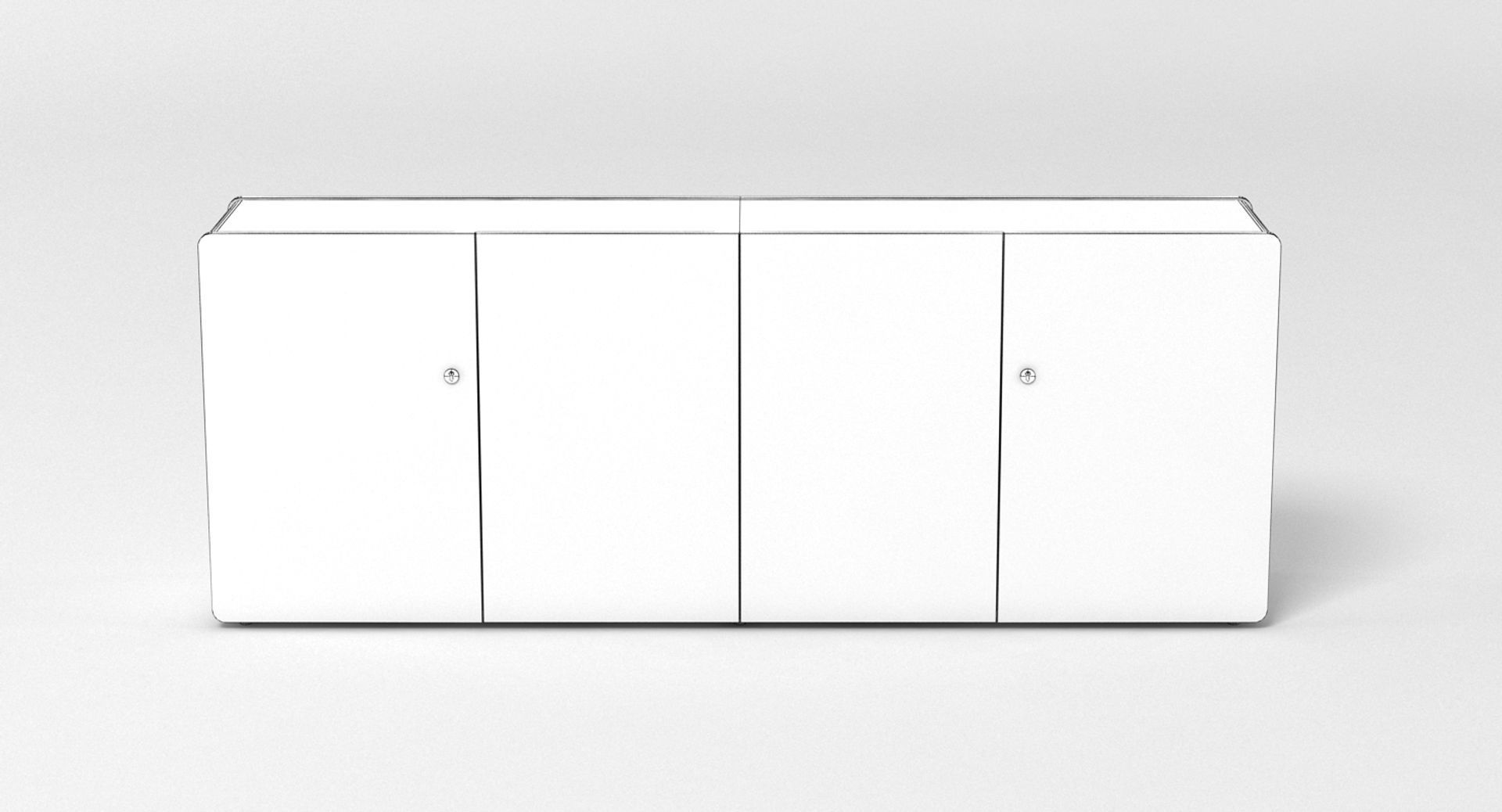 Sideboard wooden cabinet with two doors 3D model_8