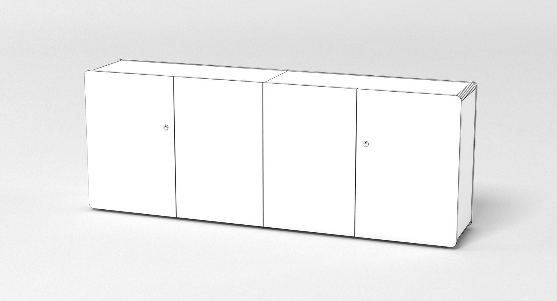 Sideboard wooden cabinet with two doors 3D model_7