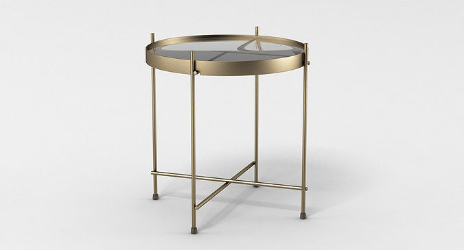 Sidetable round brass side table 3D model