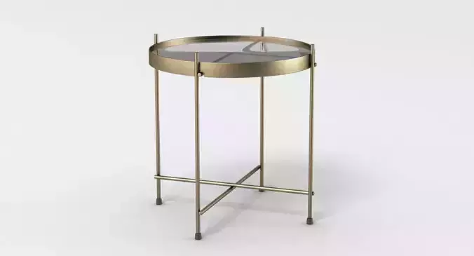 Sidetable round brass side table