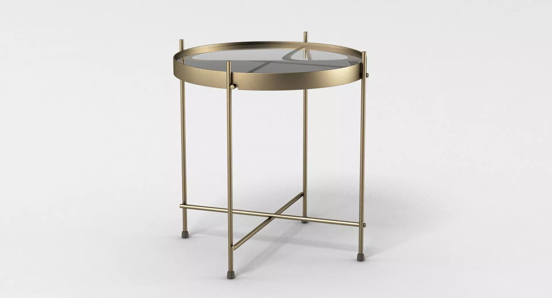 Sidetable round brass side table 3D model_0