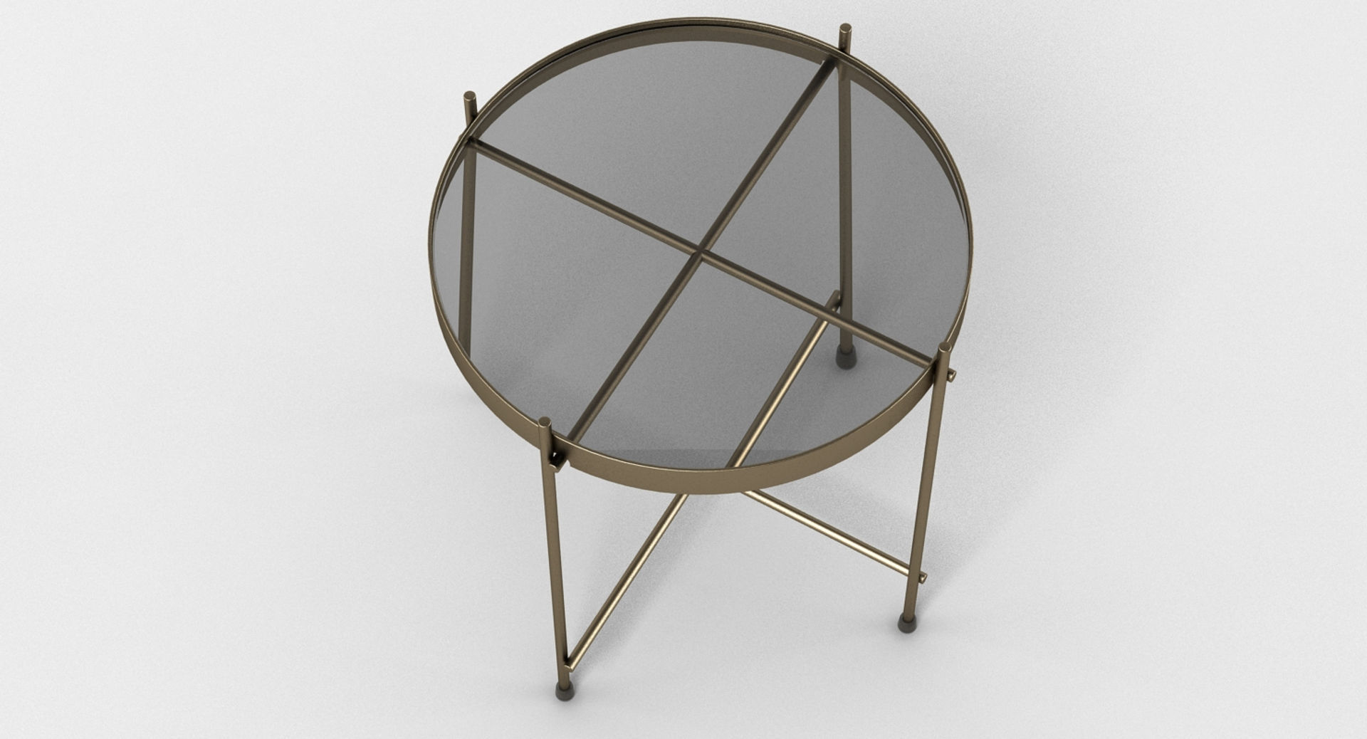 Sidetable round brass side table 3D model_3