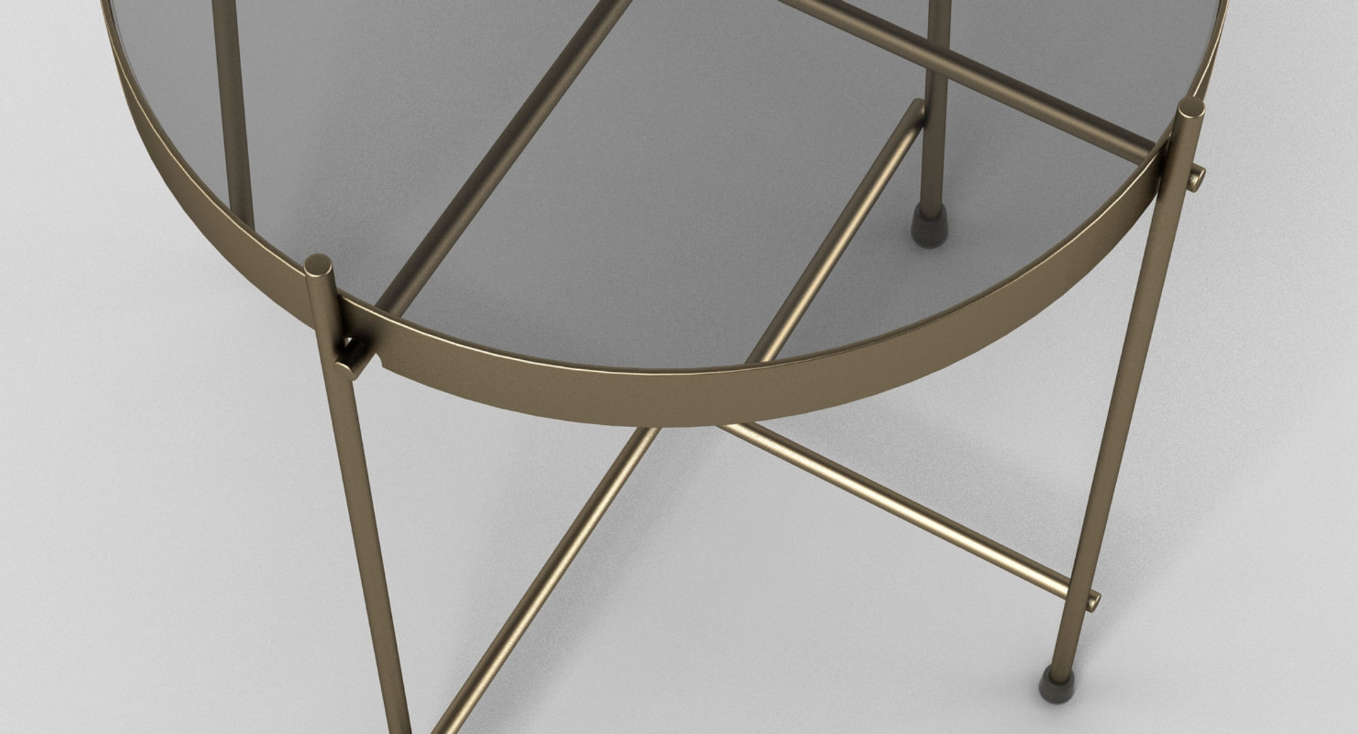Sidetable round brass side table 3D model_2